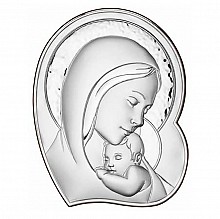 obrazek srebrny / pamiątka chrztu - Matka Boska 8140506 (6x5cm) - wyprzedaż